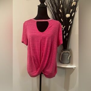 Retreology  pink tie front rhinestone neck line Women's Top size large